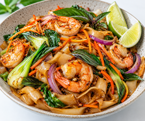 Thai-Inspired Noodles with Shrimp and Vegetables