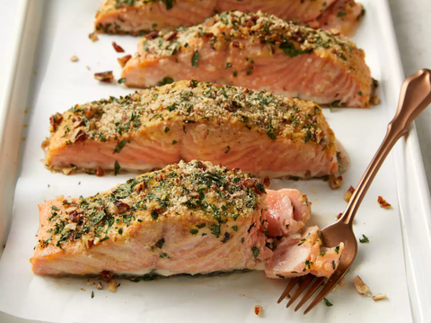 Mustard, Almond and Herb-Crusted Salmon